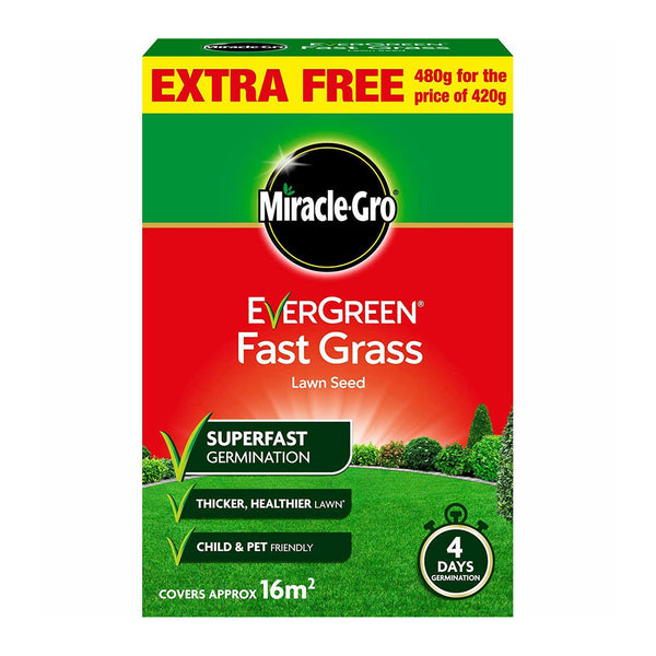 Miracle Gro Evergreen Fast Grass Lawn Seed | 480g | DeWaldens Garden Centre