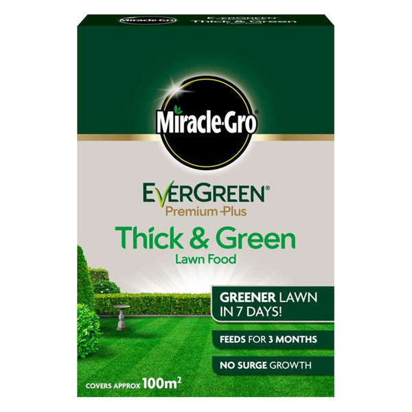 Miracle Gro Evergreen Premium Plus Thick & Green Lawn Food 100m2 - DeWaldens Garden Centre