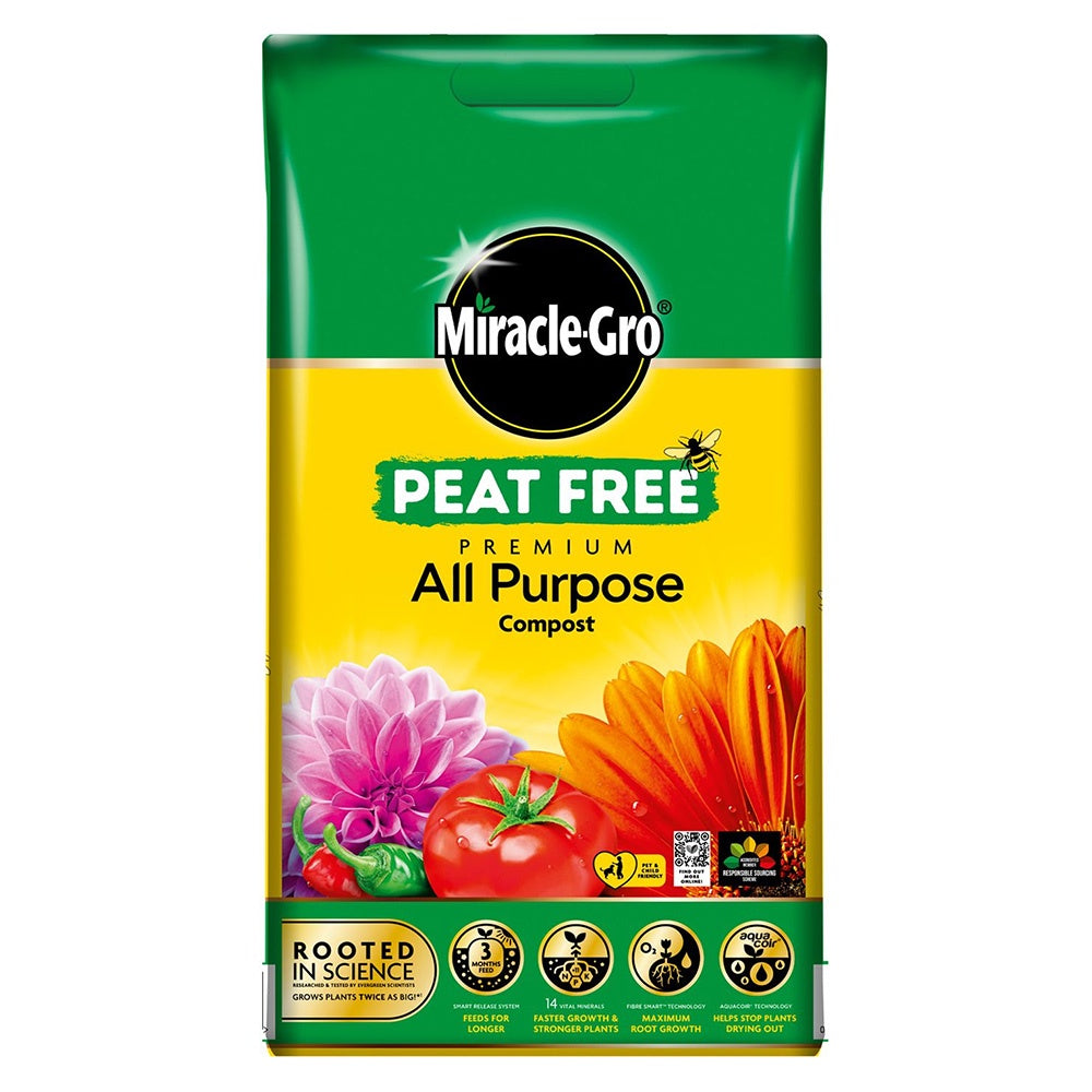Miracle-Gro Peat Free Compost For Seeds, Plugs & Young Plants – 20 Litre Bag With 5-Week Feed-678749