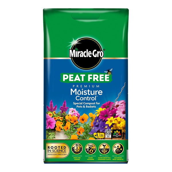 Miracle Gro Peat Free Premium Moisture Control Compost 10ltr - DeWaldens Garden Centre