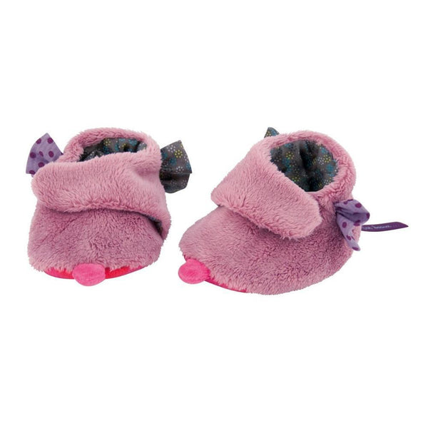 Moulin Roty Baby Slippers | Pink Fur | DeWaldens Garden Centre