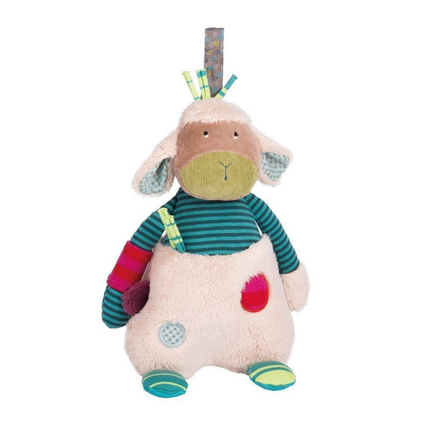 Moulin Roty Musical Soft Toy | Sheep Stripes | DeWaldens Garden Centre