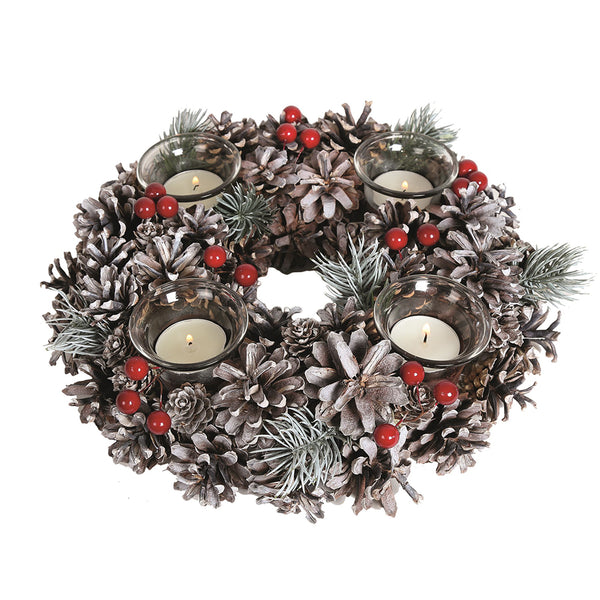 Straits Natural Pine Cone Tealight Holder - DeWaldens Garden Centre