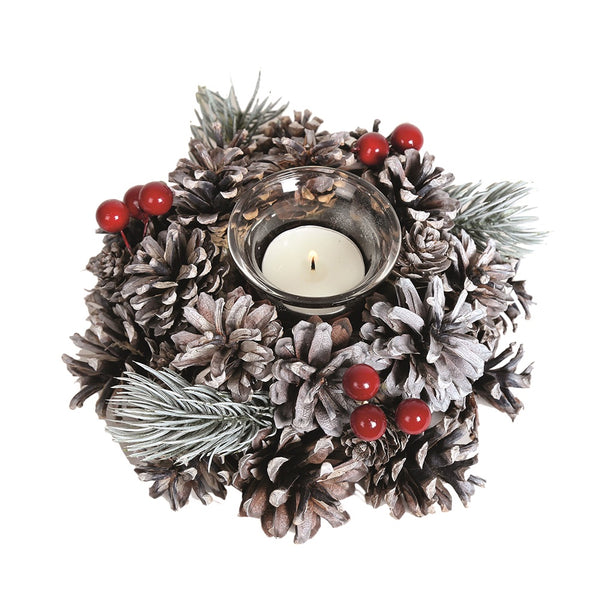 Straits Natural Pine Cone Tealight Holder - DeWaldens Garden Centre