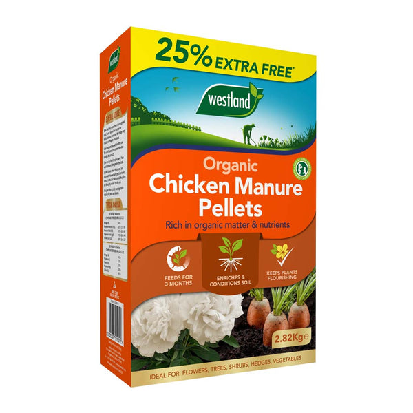 Westland Organic Chicken Manure 2.25kg + 25% Extra Free - DeWaldens Garden Centre
