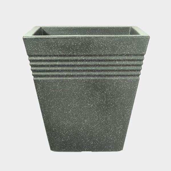 Stewarts Piazza Square Planter | Marble Green | 40cm | DeWaldens Garden Centre
