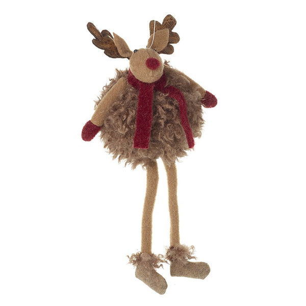Heaven Sends Round Fluffy Sitting Dangle Leg Moose - DeWaldens Garden Centre