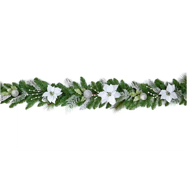 Premier 1.8m Poinsettia Garland - DeWaldens Garden Centre