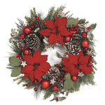 Straits Poinsettia Wreath with Berries & Pine Cones - DeWaldens Garden Centre