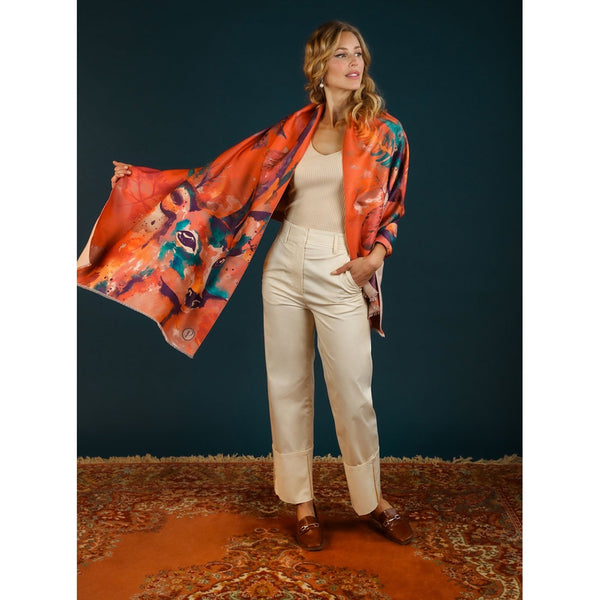 Powder Luxury Printed Scarf - DeWaldens Garden Centre