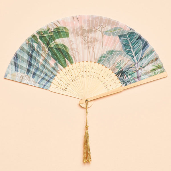 Powder Satin Hand Fan - DeWaldens Garden Centre