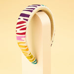 Powder Padded Rainbow Zebra Headband - DeWaldens Garden Centre
