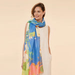 Powder Printed Hummingbird Scarf - Denim - DeWaldens Garden Centre