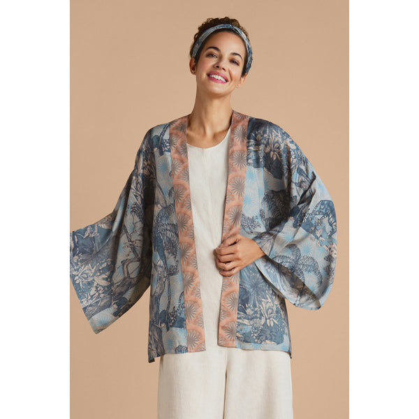 Powder Tropical Toile Kimono Jacket - Denim & Petal - DeWaldens Garden Centre