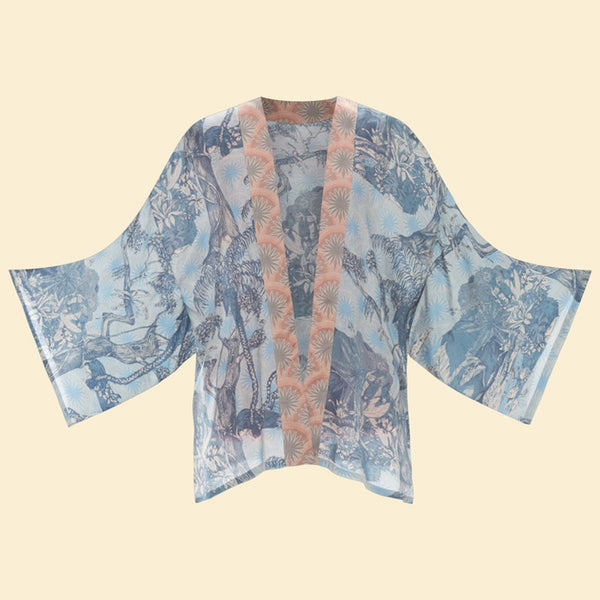 Powder Tropical Toile Kimono Jacket - Denim & Petal - DeWaldens Garden Centre