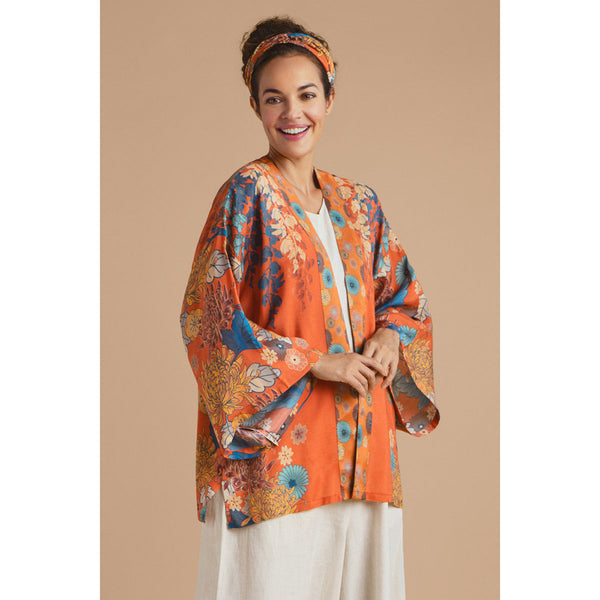 Powder Trailing Wisteria Kimono Jacket - Terracotta - DeWaldens Garden Centre