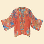 Powder Trailing Wisteria Kimono Jacket - Terracotta - DeWaldens Garden Centre