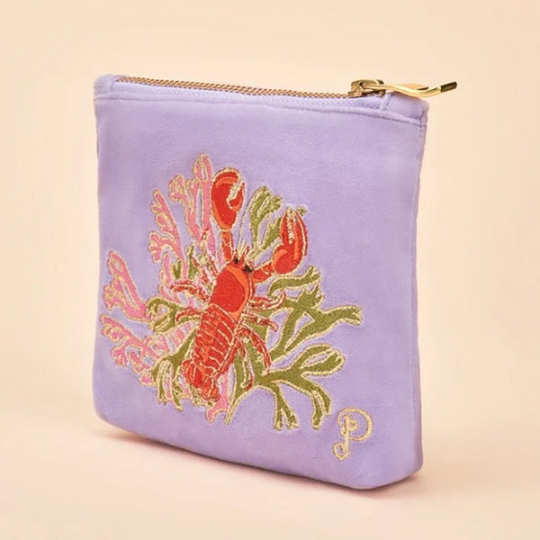 Powder Velvet Embroidered Mini Pouch - DeWaldens Garden Centre