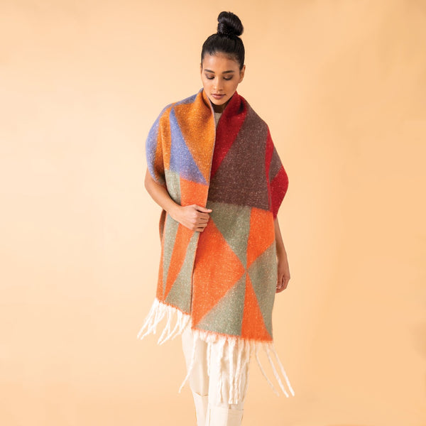 Powder Raya Cosy Scarf - Rust/Sage - DeWaldens Garden Centre