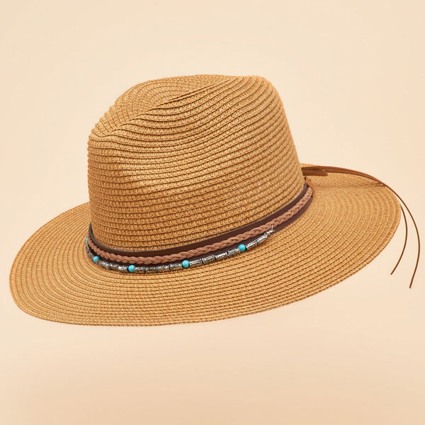 Powder Thalia Hat - Caramel with Embossed Beads - DeWaldens Garden Centre