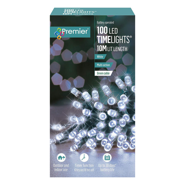 Premier 100 Multi-Action LED Battery Operated Lights - DeWaldens Garden Centre