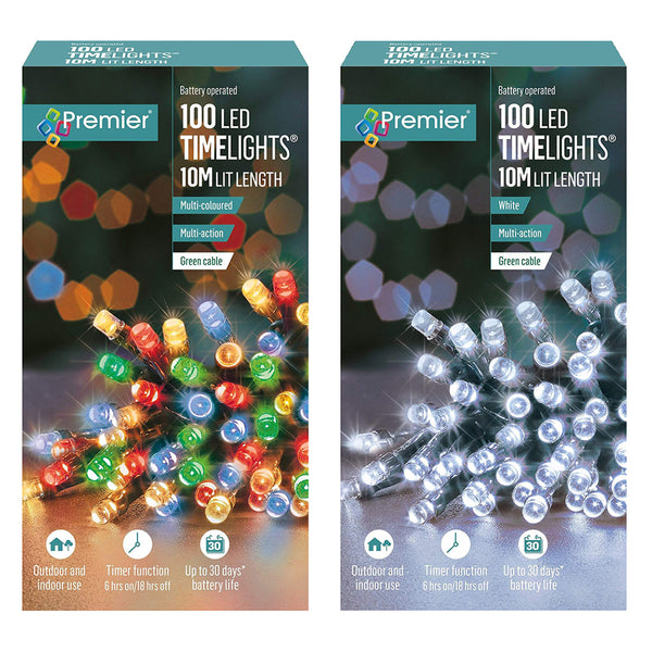 Premier 100 Multi-Action LED Battery Operated Lights - DeWaldens Garden Centre