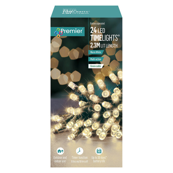Premier 24 Multi-Action LED Battery Operated Lights - DeWaldens Garden Centre