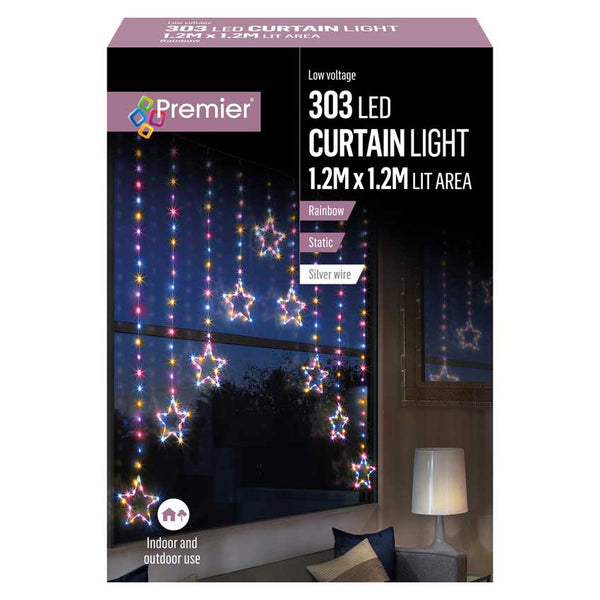 Premier Pin Wire LED Star V Curtain 1.2mx1.2m - DeWaldens Garden Centre