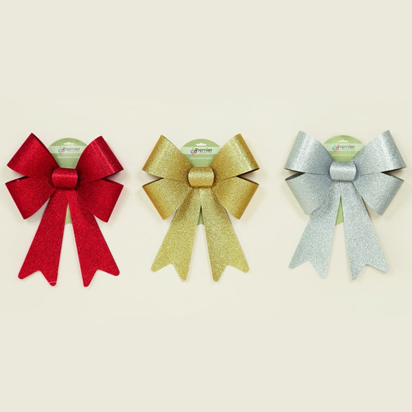 Premier 50 x 36cm Glitter Bow - Assorted Colours - DeWaldens Garden Centre