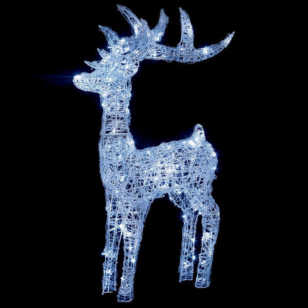 Premier 1.15m Lit Soft Acyrlic Reindeer - White LEDs - DeWaldens Garden Centre