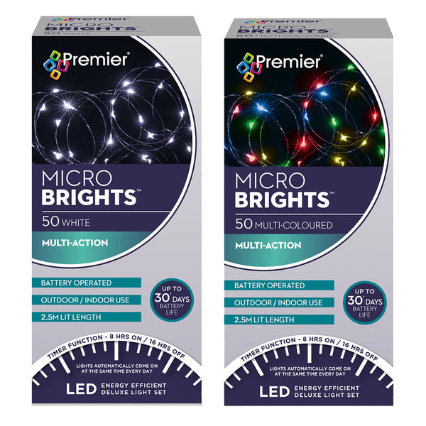 Premier MicroBrights Battery Operated 50 LED Lights - DeWaldens Garden Centre