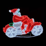 Premier LED Tinsel Santa on Motorbike | 1m x 1.5 m | Suitable for Outdoor Use | DeWaldens Garden Centre