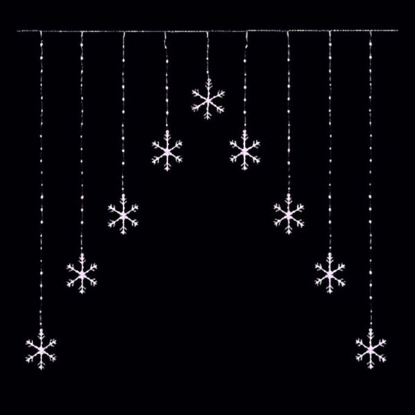 Premier Pin Wire LED Snowflake V-Curtain 1.2m x 1.2m - DeWaldens Garden Centre