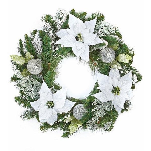 Premier 60cm Poinsettia Wreath - DeWaldens Garden Centre