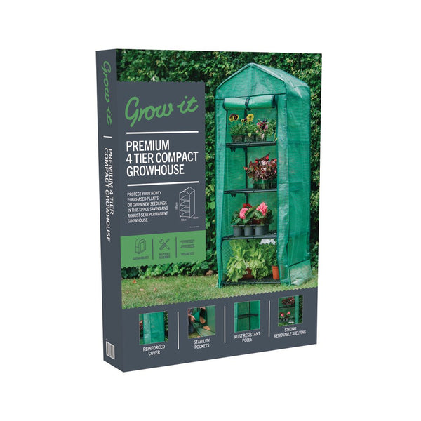 Grow It Premium 4 Tier Compact Growhouse - DeWaldens Garden Centre