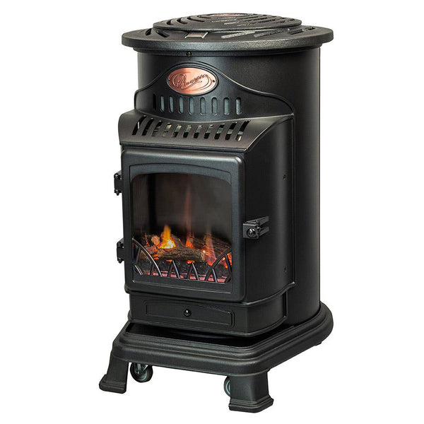 Provence Real Flame Effect 3.4kW Heater - Matt Black - DeWaldens Garden Centre