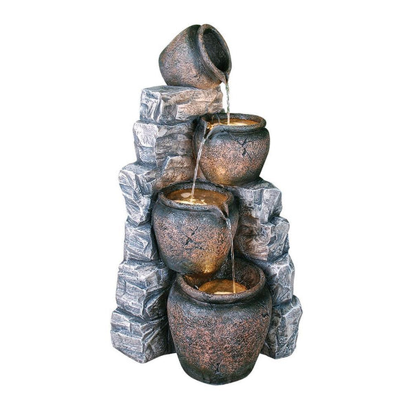 Hamac Water Features 4 Pots on Blue Slate - DeWaldens Garden Centre