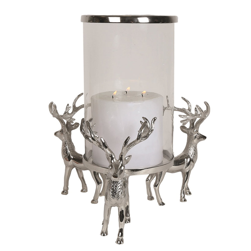 Straits Reindeer Hurricane Candle Holder 37cm DeWaldens Garden Centre