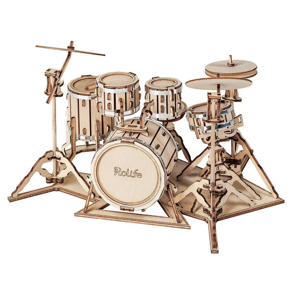 Robotime 3D Wooden Puzzle - Drum Kit - DeWaldens Garden Centre