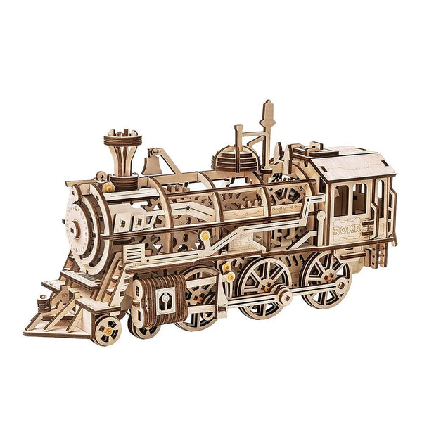 Robotime 3D Wooden Puzzle - Locomotive Mechanical Gears - DeWaldens Garden Centre