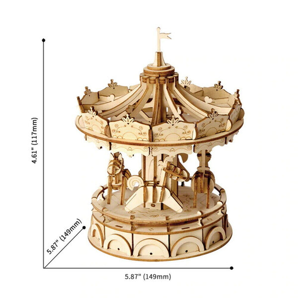 Robotime 3D Wooden Puzzle - Merry Go Round - DeWaldens Garden Centre