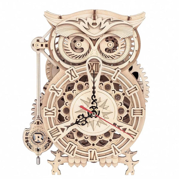 Robotime 3D Wooden Puzzle - Owl Clock - DeWaldens Garden Centre