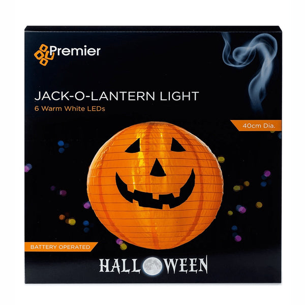 Premier 40cm Jack O Lantern with 6 Warm White LEDs - DeWaldens Garden Centre