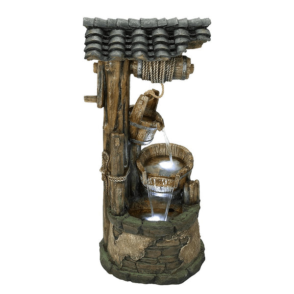 Rustic Wishing Well Water Feature - DeWaldens Garden Centre