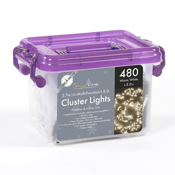 Snowtime LED Cluster Lights with Timer - DeWaldens Garden Centre