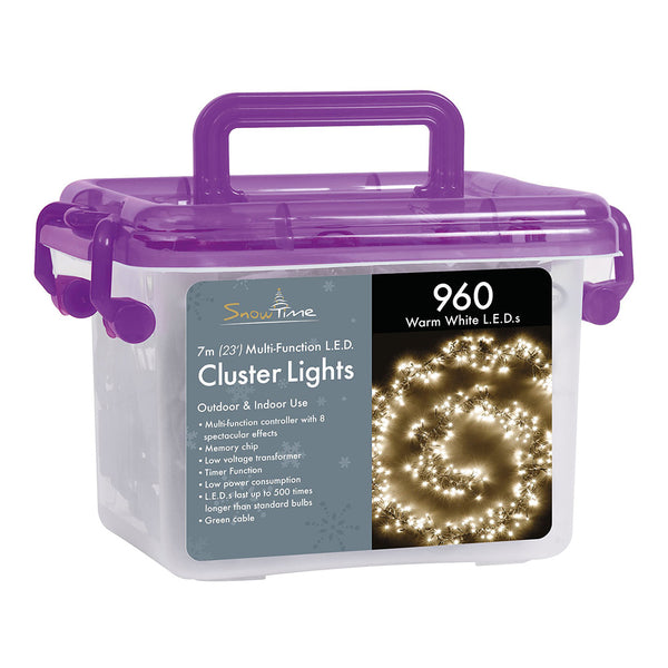 Snowtime LED Cluster Lights with Timer - DeWaldens Garden Centre