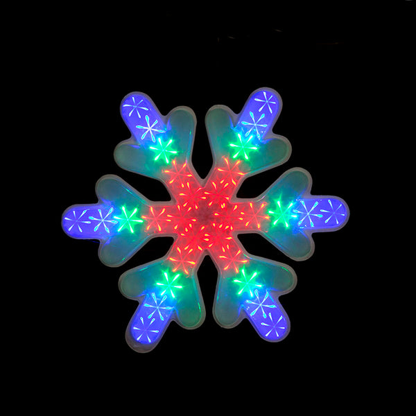 Snowtime LED Snowflake Silhouette | Red, Blue & Green | DeWaldens Garden Centre