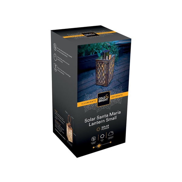 Cole & Bright Solar Santa Maria Lantern | Boxed | DeWaldens Garden Centre