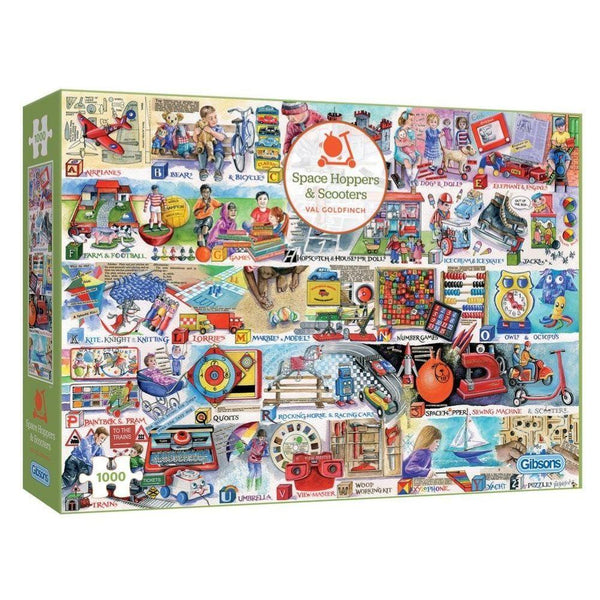 Gibsons 1000 Piece Jigsaw - Space Hoppers & Scooters - DeWaldens Garden Centre