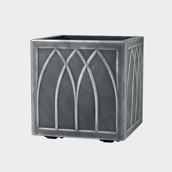 Stewarts Versailles Square Planter | 32 cm | Pewter Effect | DeWaldens Garden Centre